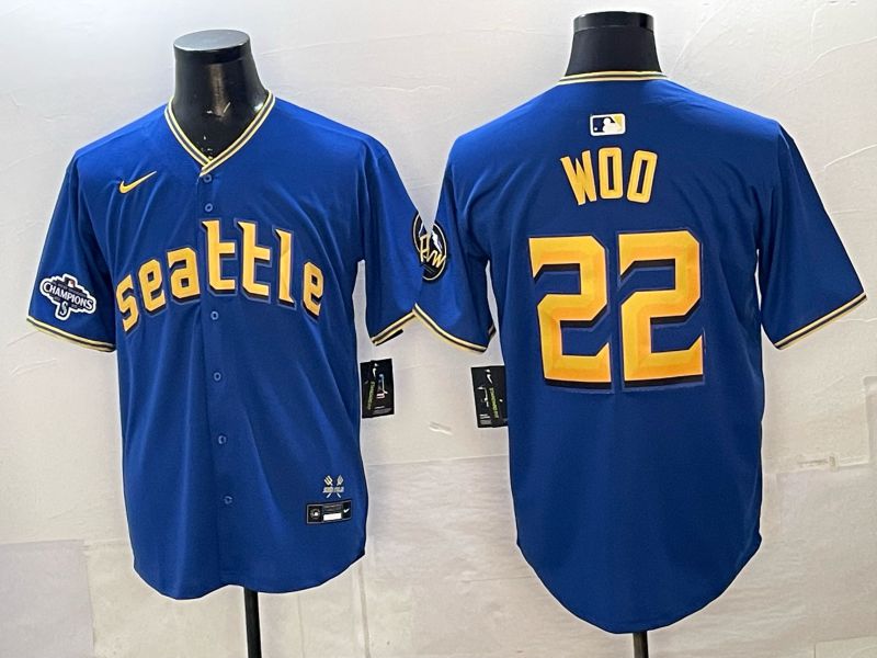 Men 2026 Seattle Mariners #22 Woo Blue City Edition Nike MLB Jersey 05->seattle mariners->MLB Jersey